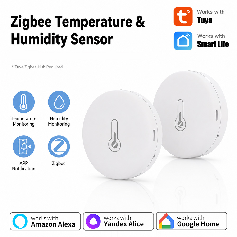 Home Cinema Alexa - Czujnik temperatury i wilgotności Tuya Zigbee